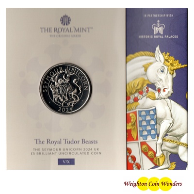 2024 BU £5 Coin Pack - Royal Tudor Beasts - The Seymour Unicorn
